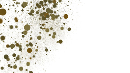 Celestial Celebration: Radiant 3D Illustration of Celestial gold Confetti