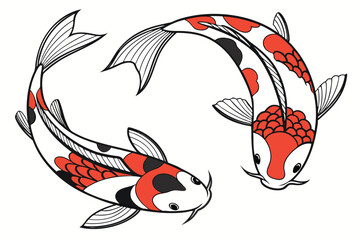Koi fish illustration vibrant aquatic design