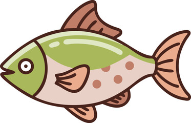 Vibrant lemon tetra fish illustration on white background