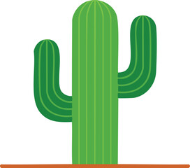 green cactus flat isolated
