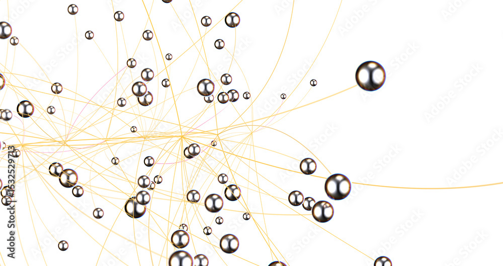Poster Falling cyber particles. Big data stream. 3d