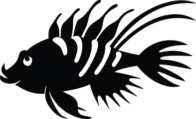 Detailed lionfish illustration on white background