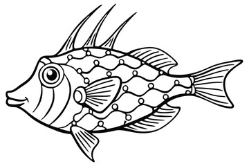 Longhorn cowfish illustration vibrant vector graphic