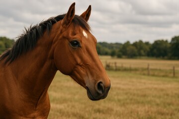 Obraz premium Brown horse in field.