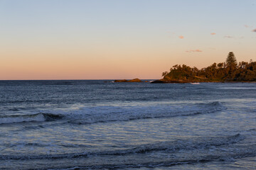 Sunset view at Port Macquarie Beach, NSW, Australia.