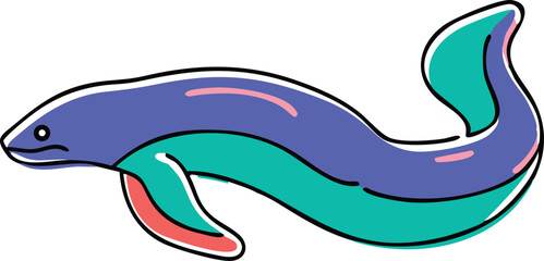 Detailed moray eel illustration on white background