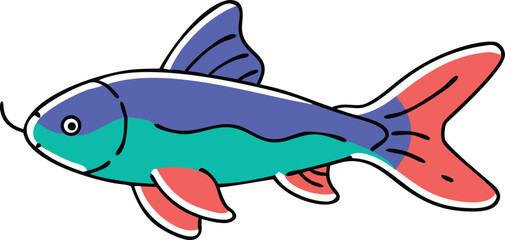 Detailed illustration of otocinclus catfish on white background