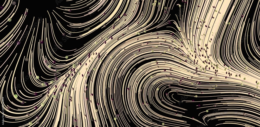 Poster Stylish abstract background with swirling lines and scattered dots. Perfect for modern designs.