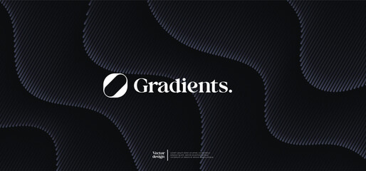 Wavy linear pattern with gradient texture. Vector presentation template. 