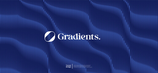 Wavy linear pattern with gradient colors. Vector presentation template. 