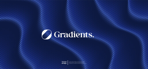 Wavy linear pattern with gradient colors. Vector presentation template. 