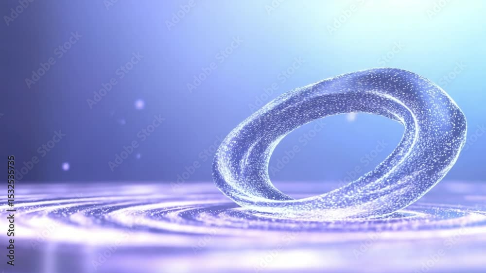 Poster Abstract 3D Torus on Gradient Background: A mesmerizing abstract 3D rendering of a torus, presented against a gradient background with subtle ethereal effects.