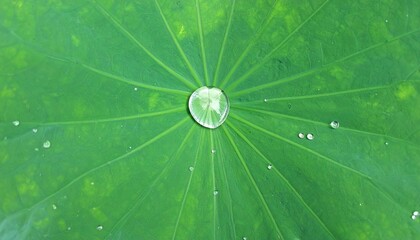 蓮の葉の中心に溜まる水滴/パラボラ１