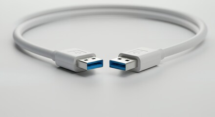 Fototapeta premium White usb cable loop