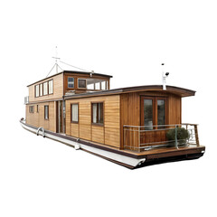 Luxury Houseboat: Waterfront Living on a Wooden Vessel