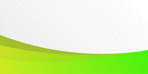 Modern abstract background with green curved waves and halftone dot pattern, ideal for business, technology, or eco-friendly themes.