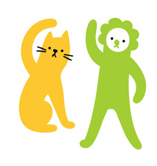 Abstract Playful Dancing Safari Animals Zoo