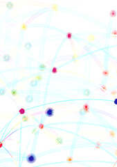 Modern abstract background with colorful nodes and connections. Ideal for technology, network, and communication concepts.