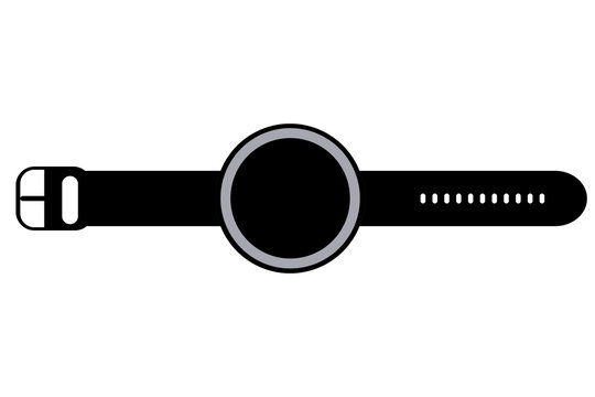 vector of smartwatch in circle shape display
