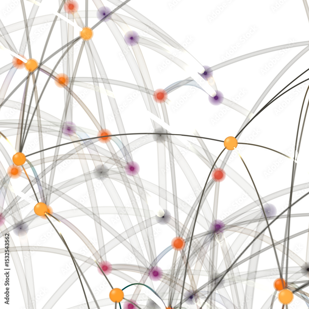 Aufkleber Abstract background image depicting a complex network of interconnected nodes. Ideal for technology, data science, and communication concepts.