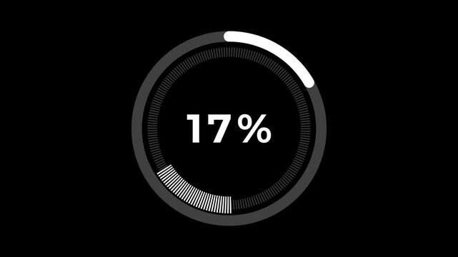 30 second video showing percent loading progress on a video player. Suitable for technology, internet, buffering, loading concepts.