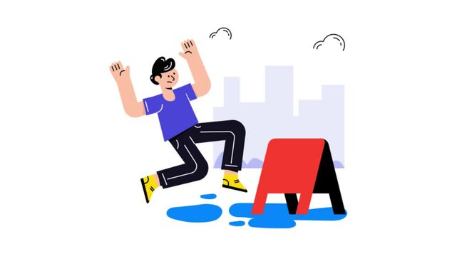 Error 404 Connection 2D Flat Animation. 