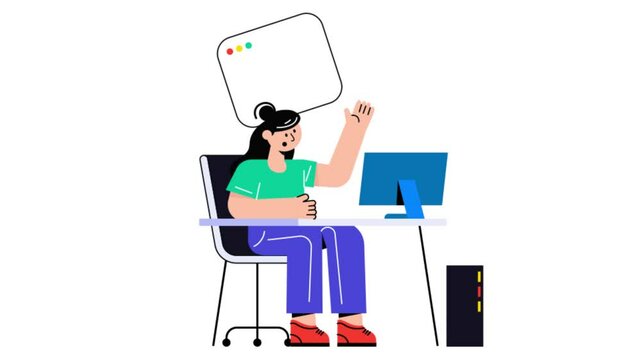 Error 404 Connection 2D Flat Animation. 