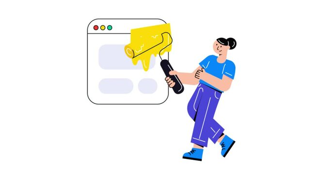 Error 404 Connection 2D Flat Animation. 