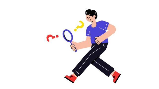 Search Not Found Connection 2D Flat Animation. 