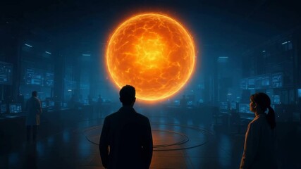 Glowing artificial sun studied in futuristic laboratory