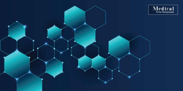 Abstract technology or medical background with hexagons shape pattern