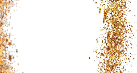 Elegant festive background with golden star confetti. Perfect for celebrations, cards, and invitations.