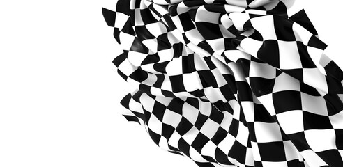 High-quality image of a black and white checkered flag, perfect for racing, sports, or competition themes.