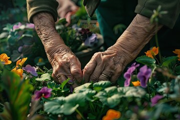 Senior Citizens Cultivating Joy Together in a Vibrant Community Garden Generative AI
