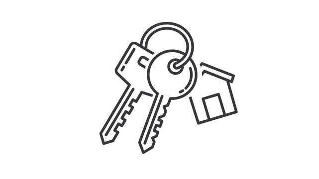 Two keys keychains with a house.