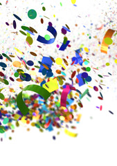 Fototapeta premium Vibrant confetti explosion, ideal for festive designs. Perfect for party invitations, banners, and more.