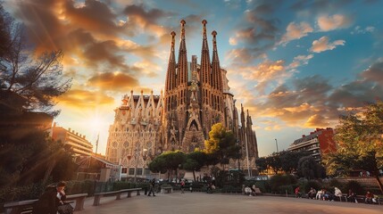 The Enchanting Beauty of a Cathedral Under the Golden Sunset
