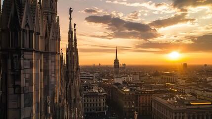 The Enchanting Beauty of a Cathedral Under the Golden Sunset