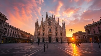 The Enchanting Beauty of a Cathedral Under the Golden Sunset