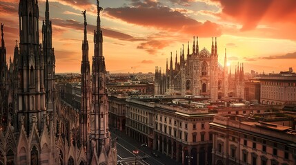The Enchanting Beauty of a Cathedral Under the Golden Sunset