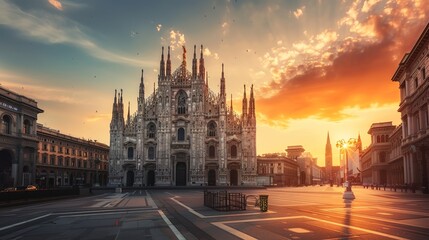 The Enchanting Beauty of a Cathedral Under the Golden Sunset