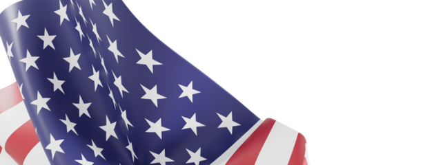 High-resolution image of an American flag corner, perfect for patriotic designs.