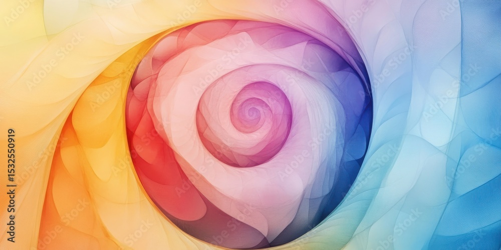 Poster abstract colorful spiral background with smooth gradient transitions and delicate line texture for m