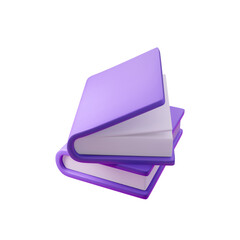 3d Stylish purple book vector illustration, perfect for educational content, digital libraries, and reading themes. Ideal for modern design projects, e-books, and learning resources.