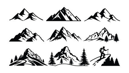 Mountain Peak Logo Concept Set