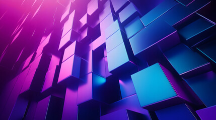 3d rendering of blue and purple abstract geometric background. Scene for advertising, technology, showcase, banner, game, sport, cosmetic, business, metaverse. Sci-Fi Illustration. Product display
