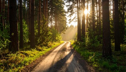 Obraz premium Sunlit forest path