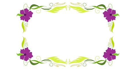 frame with purple flowers