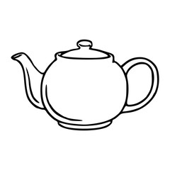 classic teapot outline vector