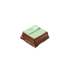 Single Square of Mint Chocolate Candy